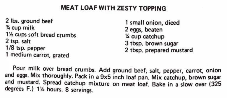 Meat Loaf With Zesty Topping