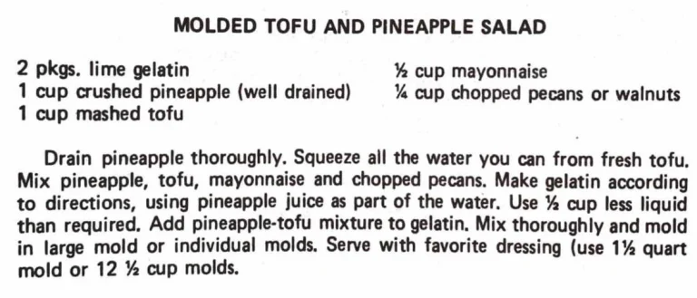 Molded Tofu and Pineapple Salad