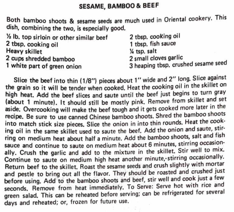 Sesame, Bamboo & Beef