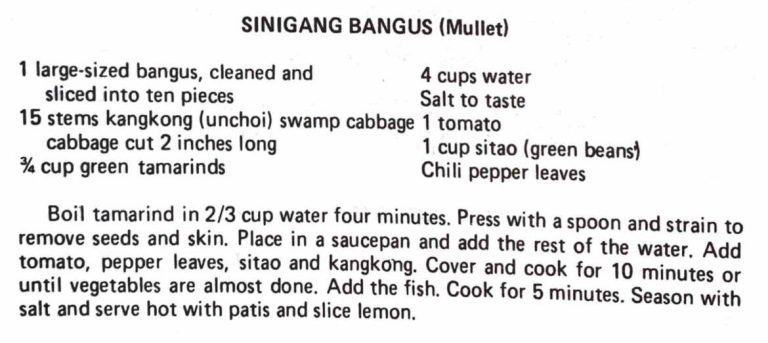 Sinigang Bangus (Mullet)