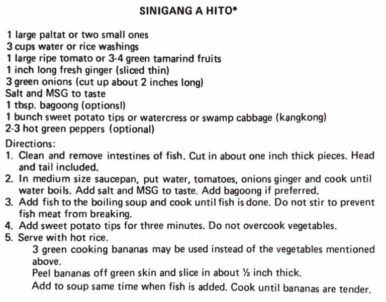 Sinigang a Hito*