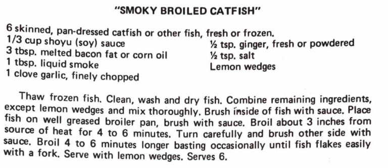 “Smoky Broiled Catfish”