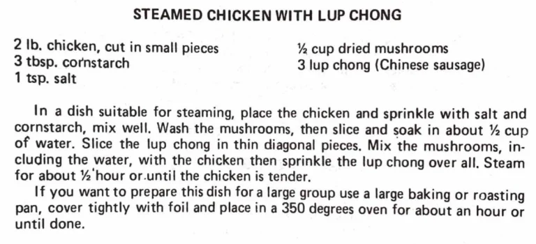 Steamed Chicken with Lup Chong