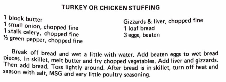 Turkey or Chicken Stuffing