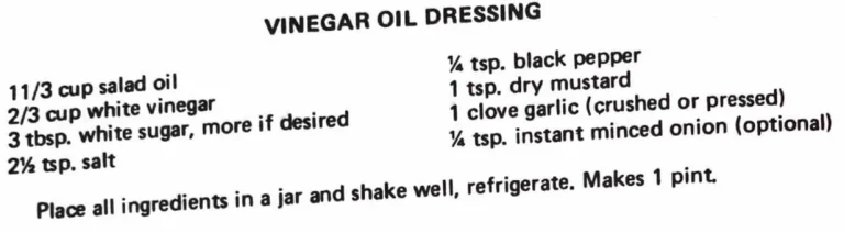Vinegar Oil Dressing