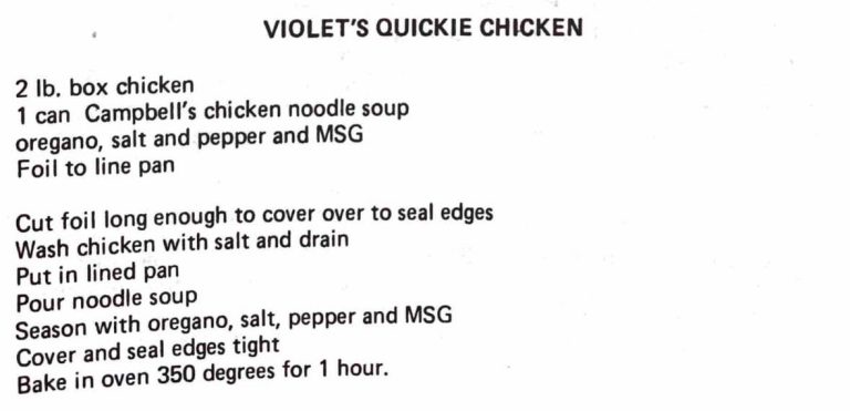 Violet’s Quickie Chicken