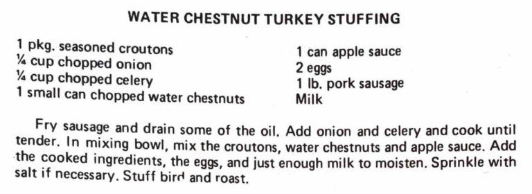 Water Chestnut Turkey Stuffing