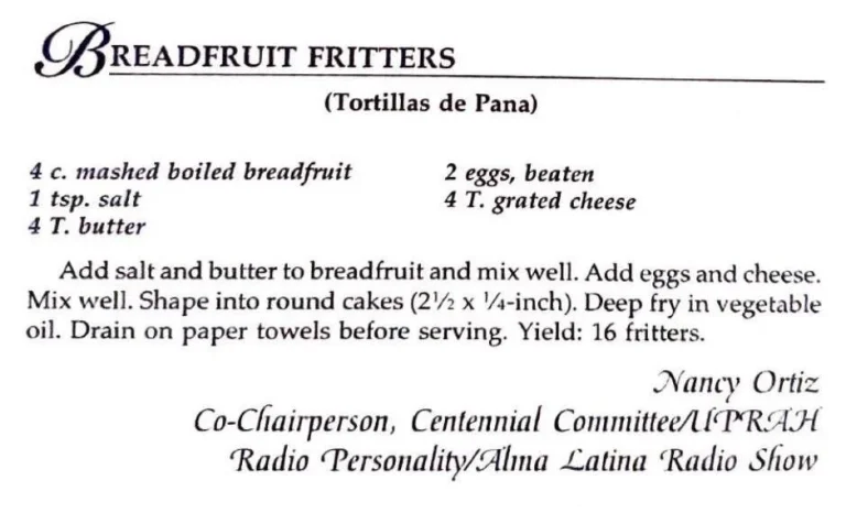 Breadfruit Fritters (Tortillas de Pana)