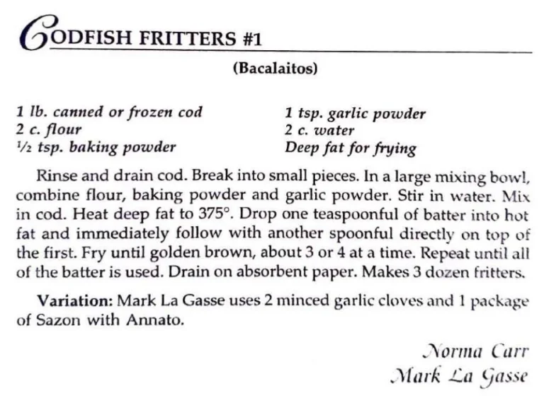 Codfish Fritters #1 (Bacalaitos)