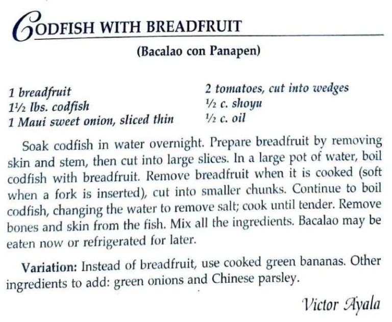 Codfish with Breadfruit