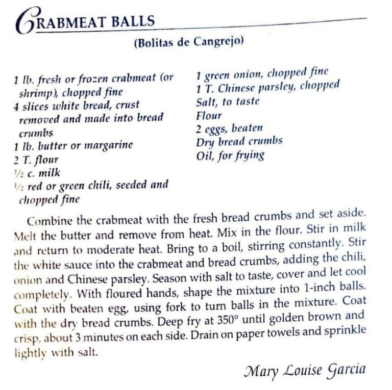 Crabmeat Balls (Bolitas de Cangrejo)