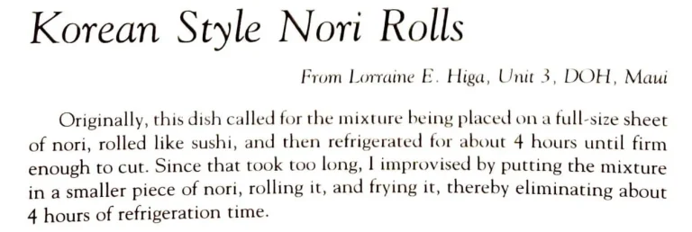 Korean Style Nori Rolls