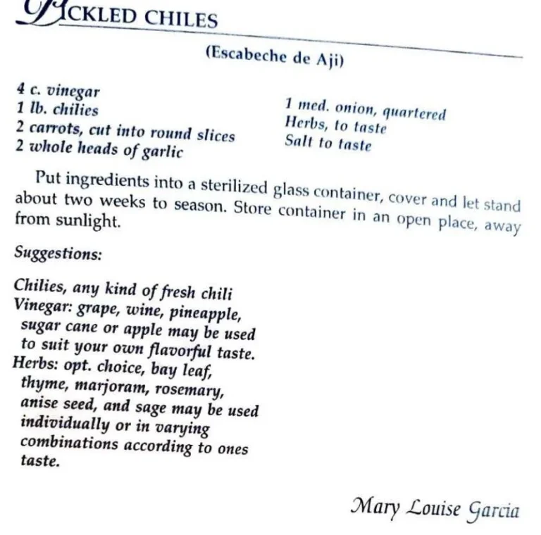 Pickled Chiles (Escabeche de Aji)