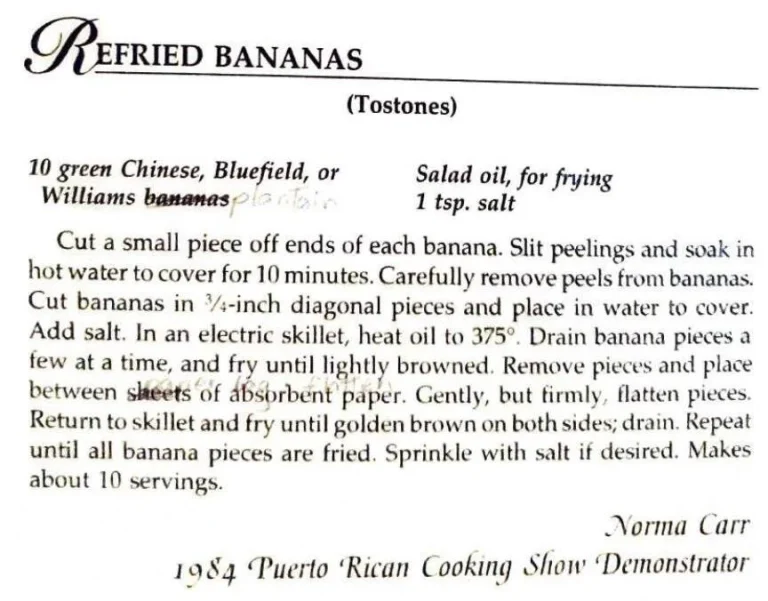 Refried Bananas (Tostones)