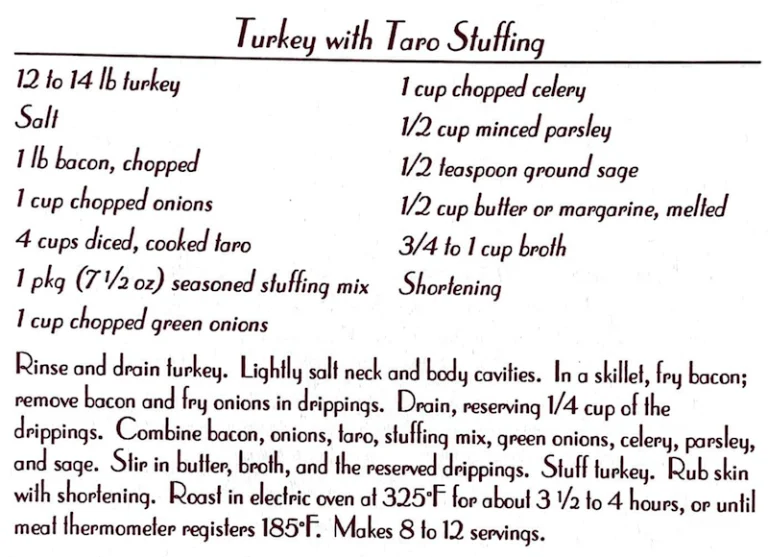 Turkey with Taro Stuffing