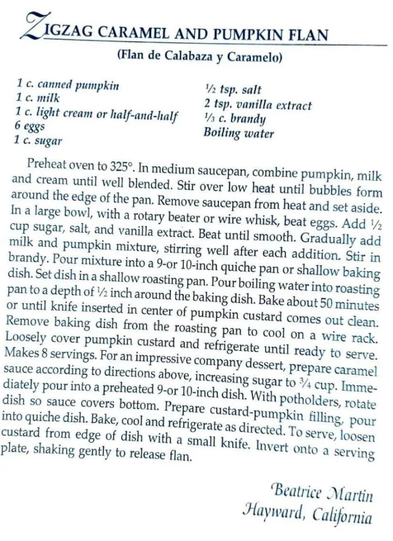 Zigzag Caramel and Pumpkin Flan (Flan de Calabaza y Caramelo)