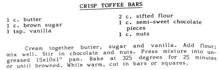 Crisp Toffee Bars