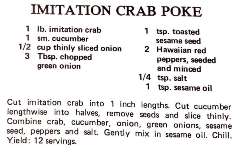 Imitation Crab Poke
