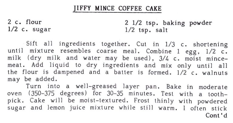 Jiffy Mince Coffee Cake