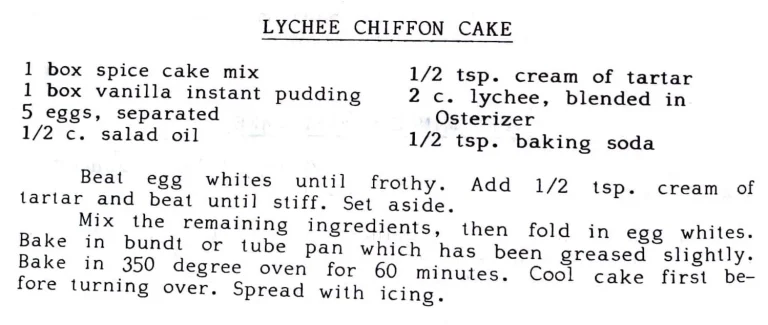 Lychee Chiffon Cake