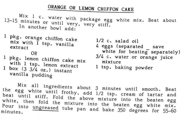 Orange or Lemon Chiffon Cake