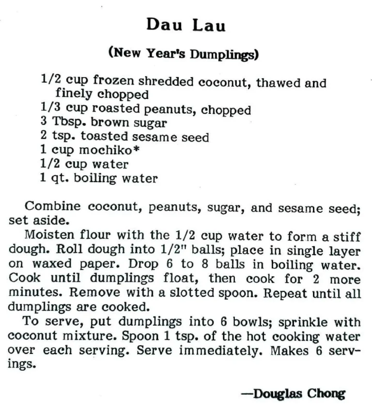 Dau Lau (New Year’s Dumplings)
