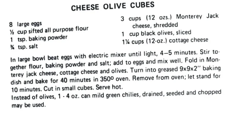 Cheese Olive Cubes