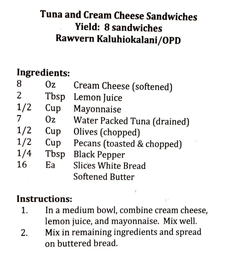 Tuna and Cream Cheese Sandwiches