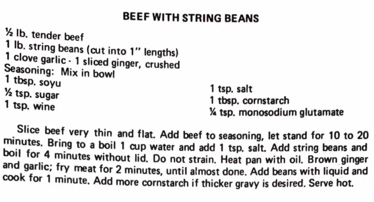 Beef with String Beans