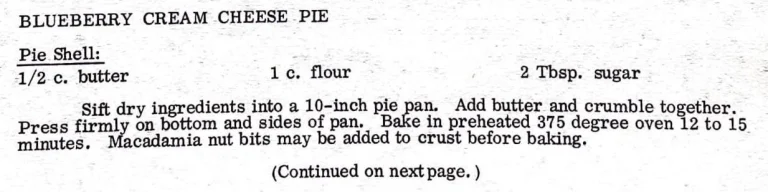 Blueberry Cream Cheese Pie