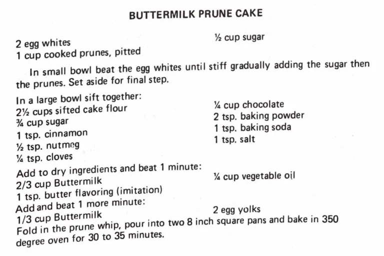 Buttermilk Prune Cake