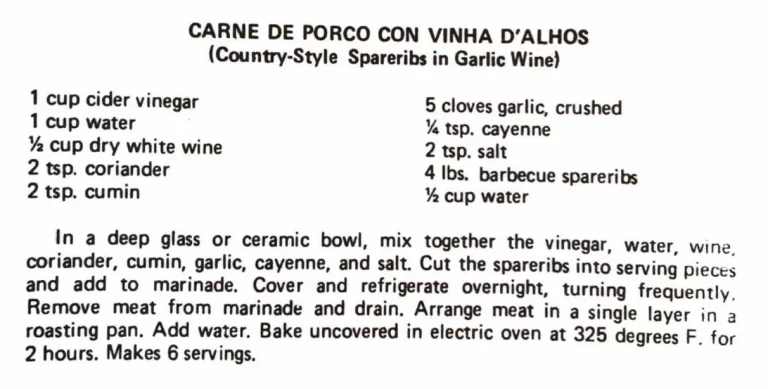 Carne de Porco con Vinha D’Alhos