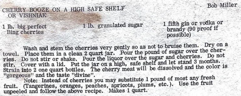 Cherry Booze on a High Safe Shelf or Vishniak