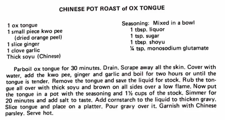 Chinese Pot Roast of Ox Tongue