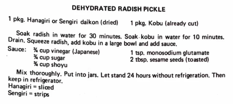 Dehydrated Radish Pickle