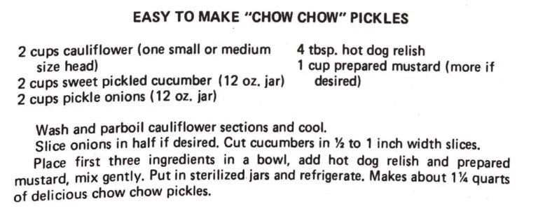 Easy to Make “Chow Chow” Pickles