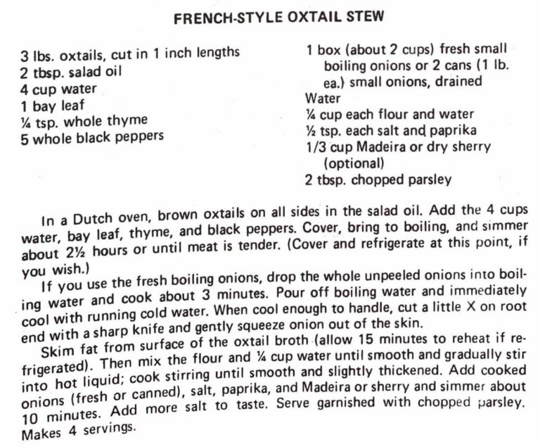 French-Style Oxtail Stew