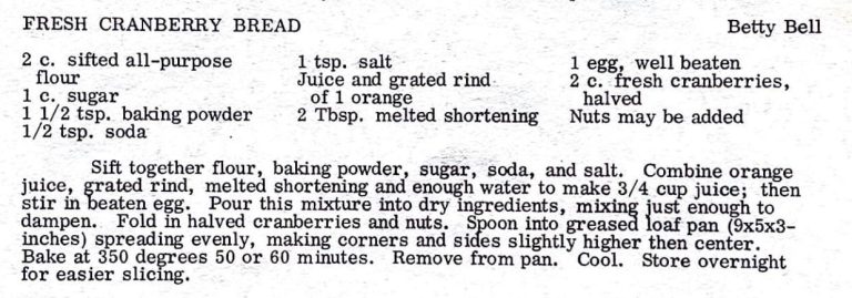 Fresh Cranberry Bread