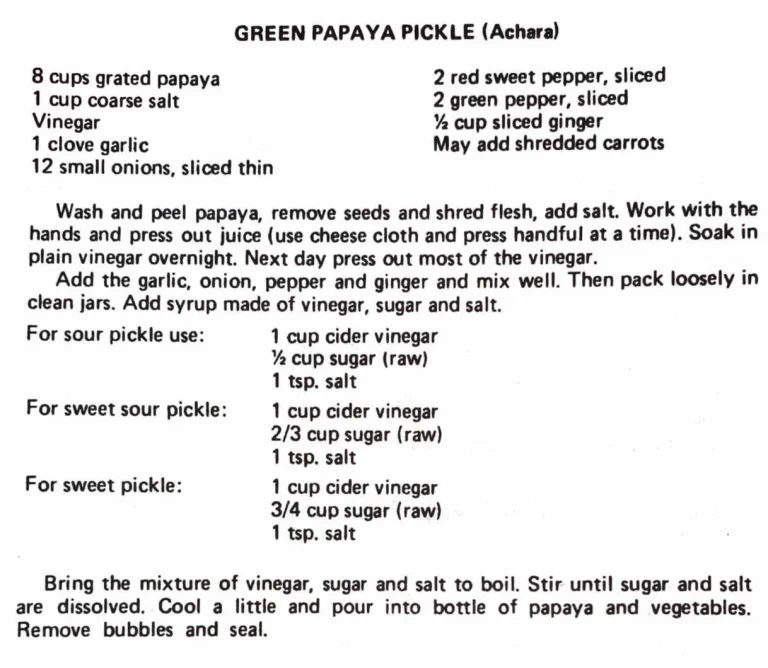 Green Papaya Pickle (Achara)