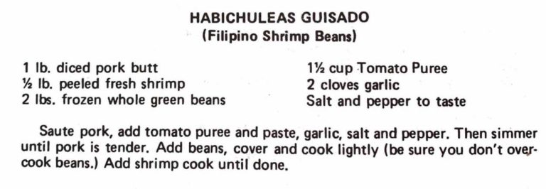 Habichuleas Guisado (Filipino Shrimp Beans)