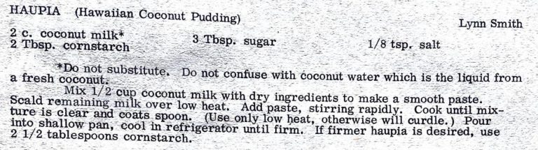 Haupia (Hawaiian Coconut Pudding)