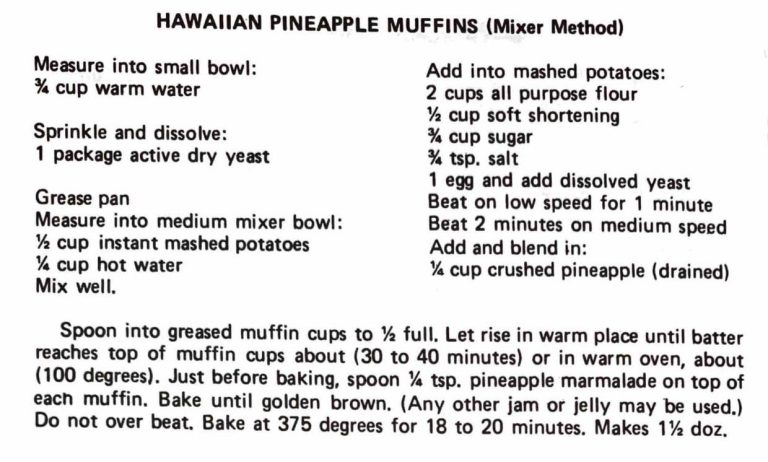 Hawaiian Pineapple Muffins (Mixer Method)