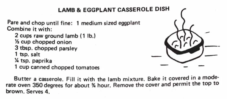 Lamb and Eggplant Casserole Dish