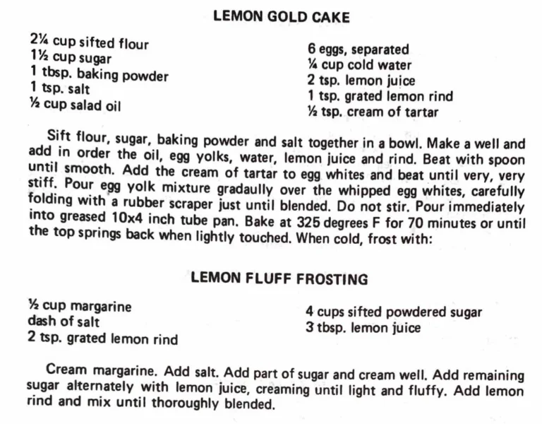 Lemon Gold Cake and Lemon Fluff Frosting