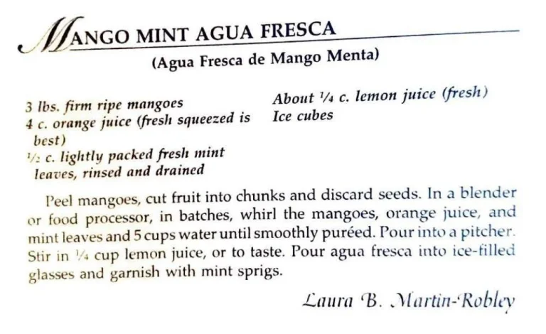 Mango Mint Agua Fresca
