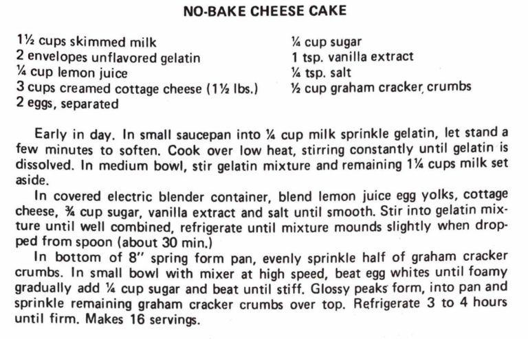 No-Bake Cheese Cake