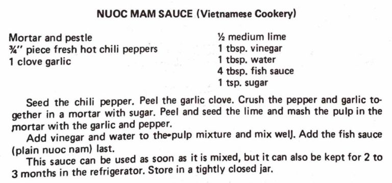 Nuoc Mam Sauce (Vietnamese Cookery)