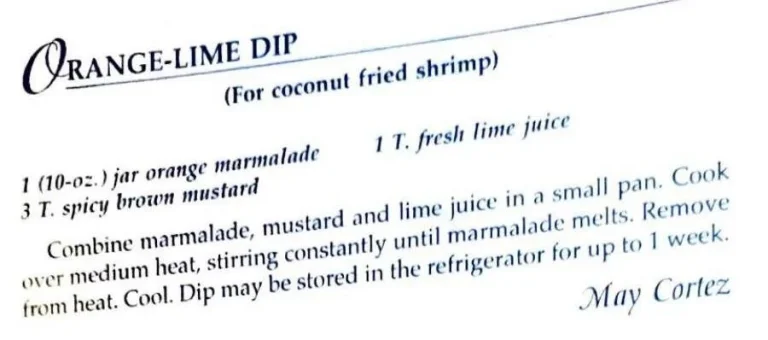 Orange-Lime Dip (for coconut fried shrimp)
