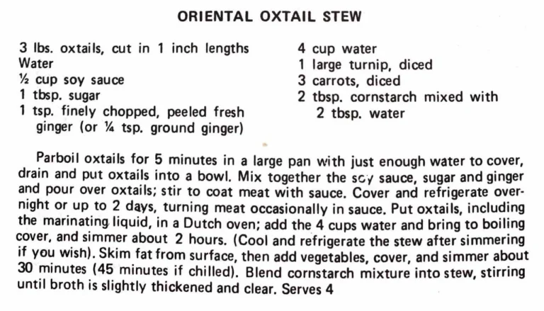 Oriental Oxtail Stew