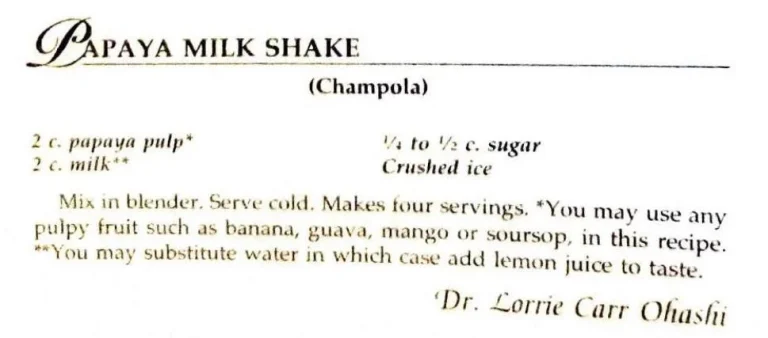Papaya Milk Shake